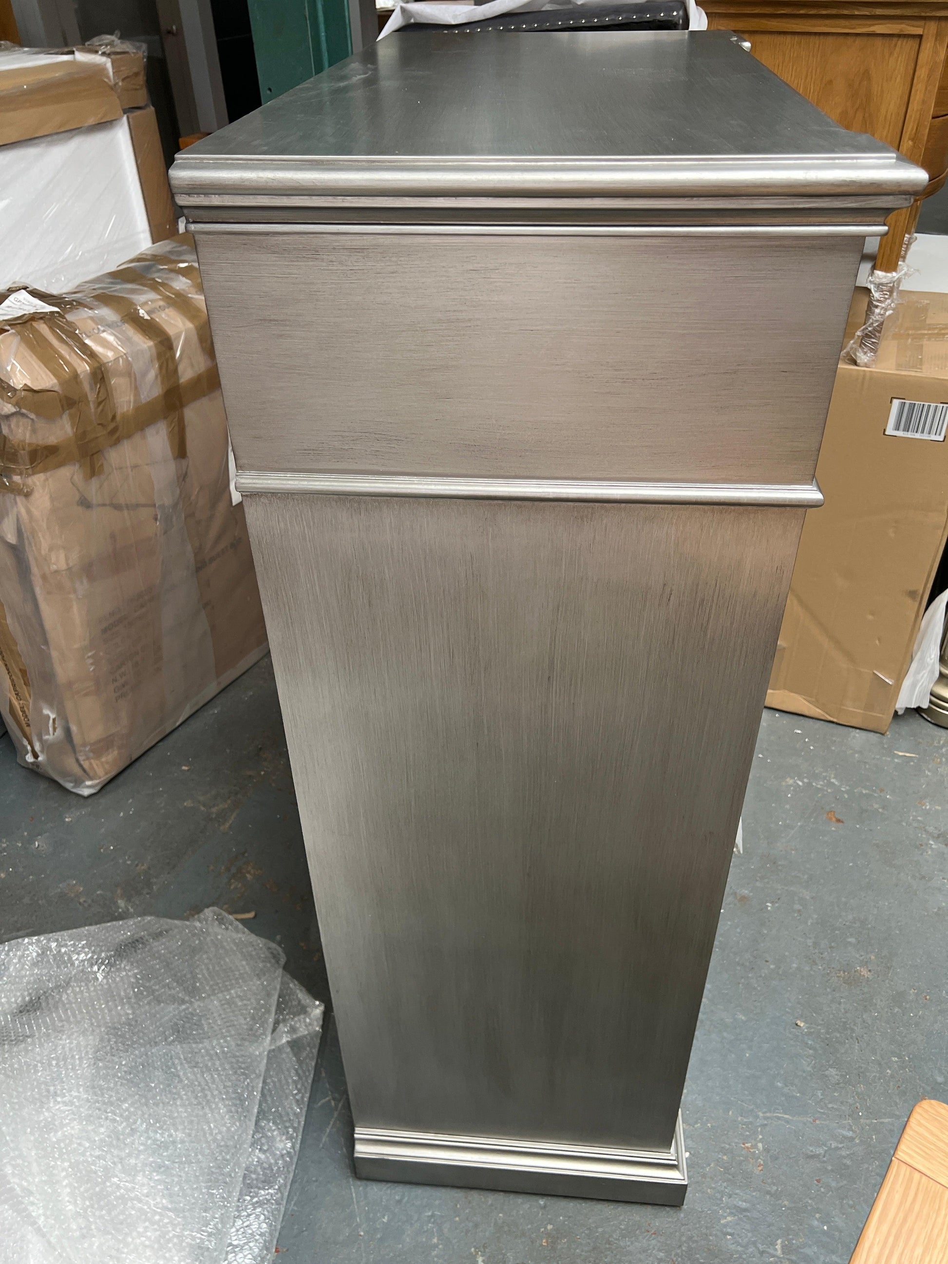 Vida Living Ophelia Silver & Mirrored Tall Chest Quality Furniture Clearance Ltd