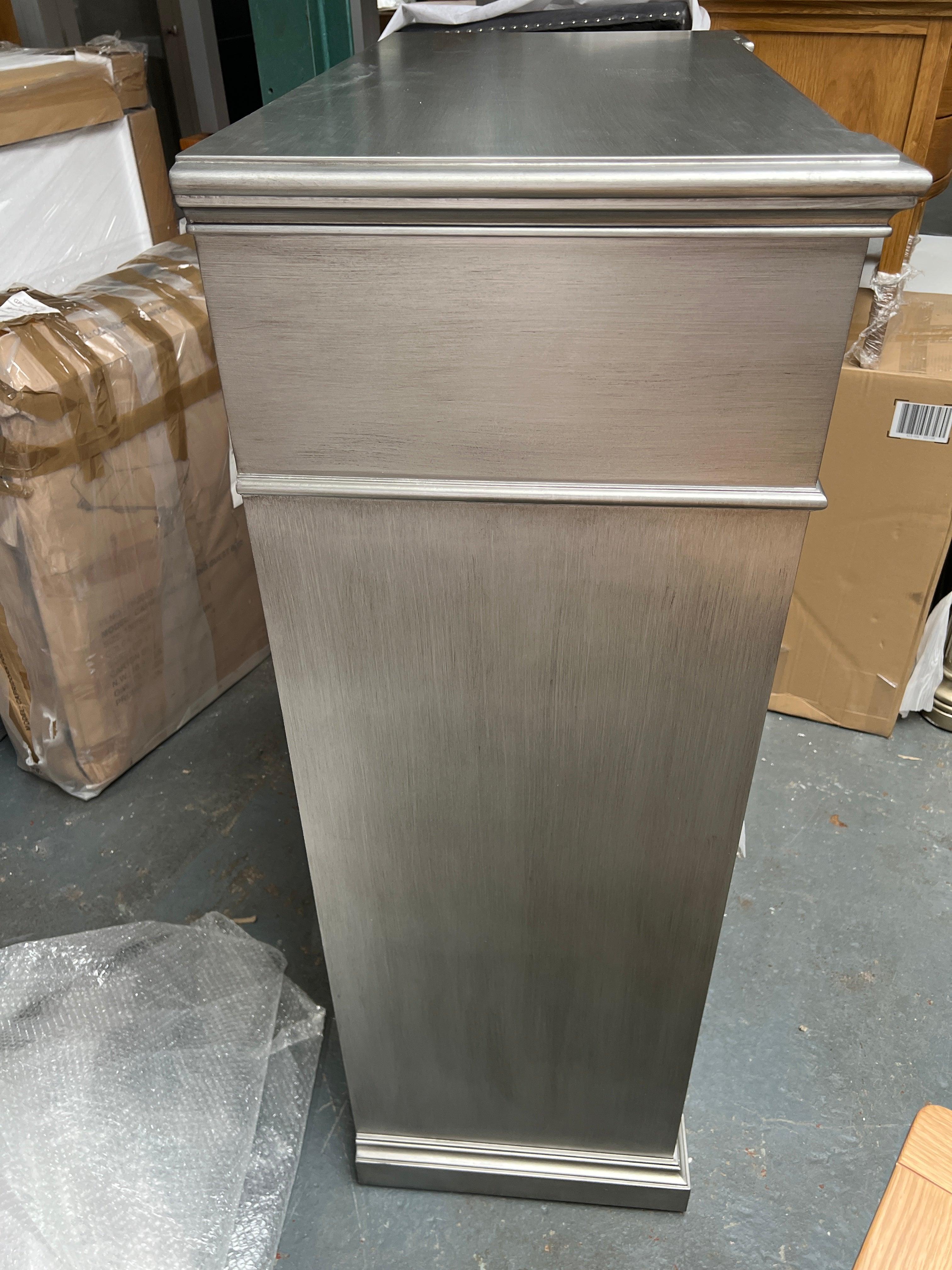 Vida Living Ophelia Silver & Mirrored Tall Chest Quality Furniture Clearance Ltd